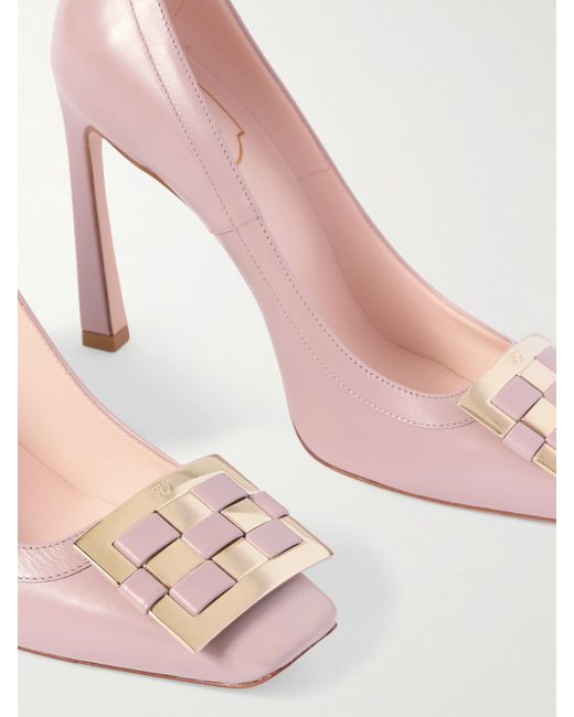 Roger Vivier Pink Trompette 100 Pumps Aus Lackleder Mit Schnalle