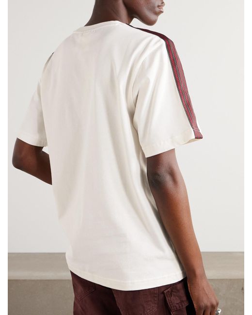 Adidas Originals White Wales Bonner Embroidered Webbing-Trimmed Organic Cotton-Jersey T-Shirt