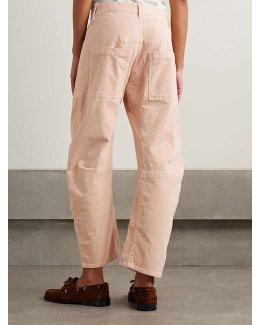 Nili Lotan Natural Shon Cotton-Blend Corduroy Tapered Pants
