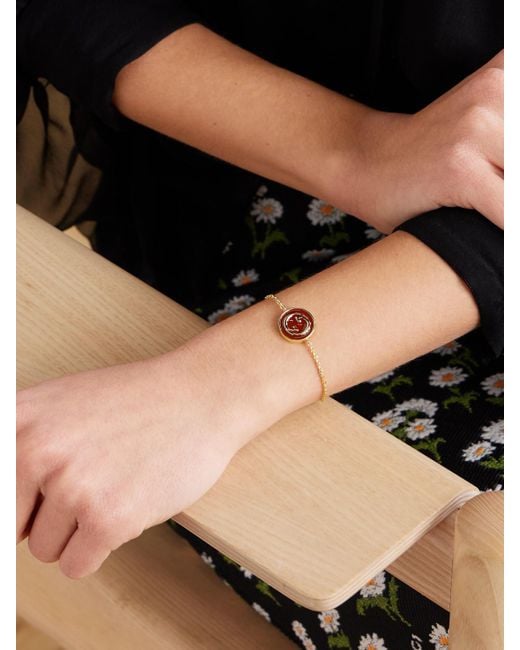 Gucci White Blondie-Tone, Faux Pearl And Enamel Bracelet