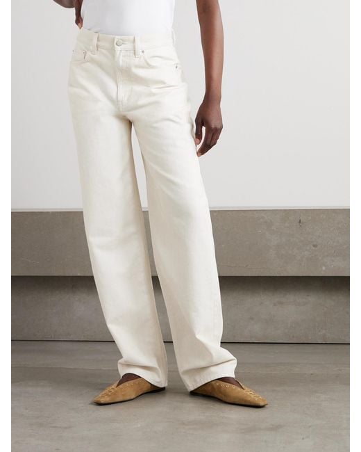 Loulou de Saison White Asmar High-Rise Straight-Leg Jeans