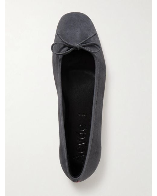 Aeyde White Delfina Ballerinas Aus Veloursleder