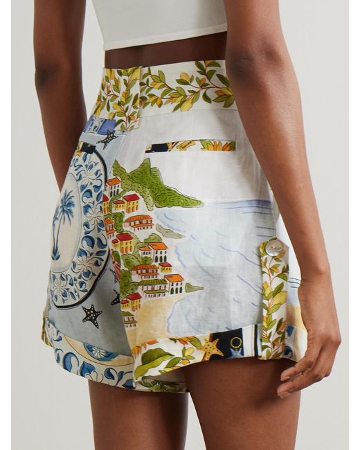 Farm Rio Metallic Printed Linen Shorts