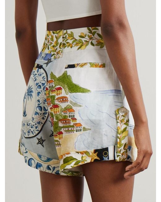 Farm Rio Metallic Printed Linen Shorts