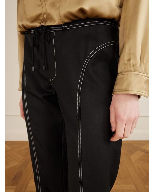 Aflalo Black Zuri Wool-Twill Skinny-Leg Capri Pants