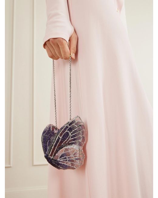 Judith Leiber Blue Butterfly Crystal-Embellished-Tone Clutch
