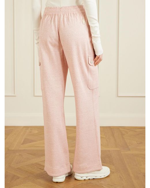Moncler Pink Cotton-Jersey Straight-Leg Sweatpants
