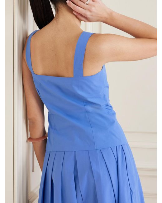 D'Estree Blue Dora Cotton-Poplin Top