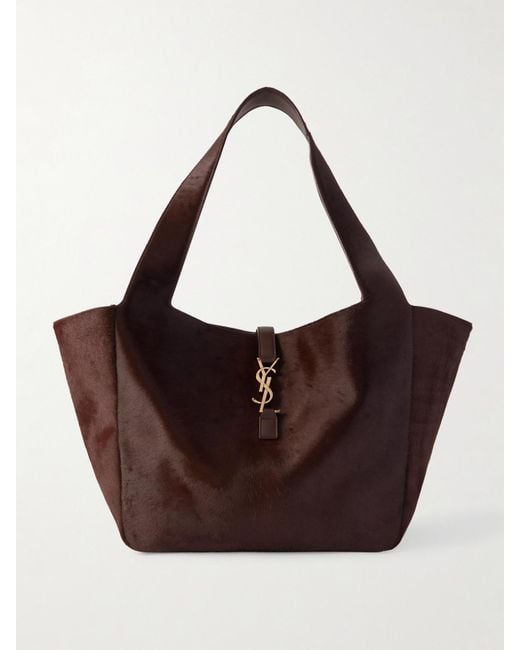 Saint Laurent Brown Le 5 À 7 Bea Pony Hair Tote