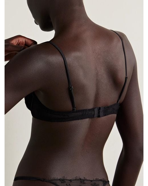 Kiki de Montparnasse Black Lace Underwired Soft-Cup Balconette Bra