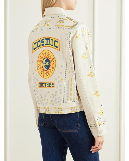 Mother Natural The Bruiser Appliquéd Studded Denim Jacket