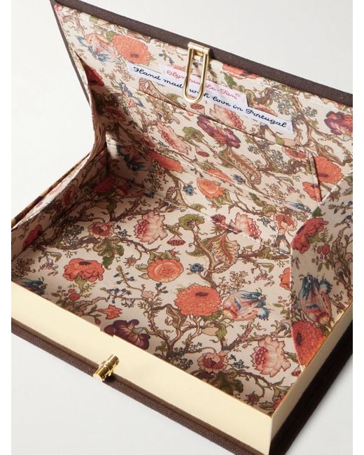 Olympia Le-Tan Gray Vin Chaud Embroidered Appliquéd Canvas Clutch