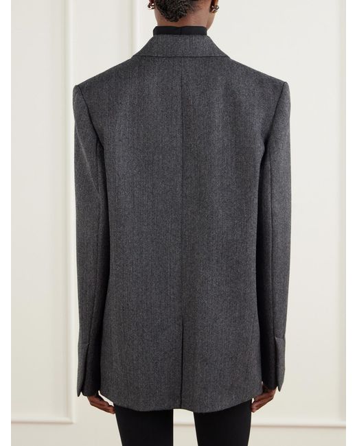Totême  Black Herringbone Wool Blazer