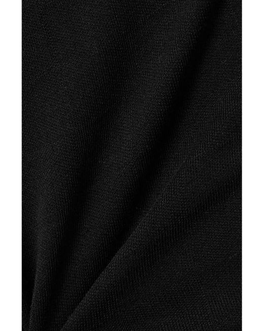 High Sport Black Long Kick Stretch-Cotton Flared Pants