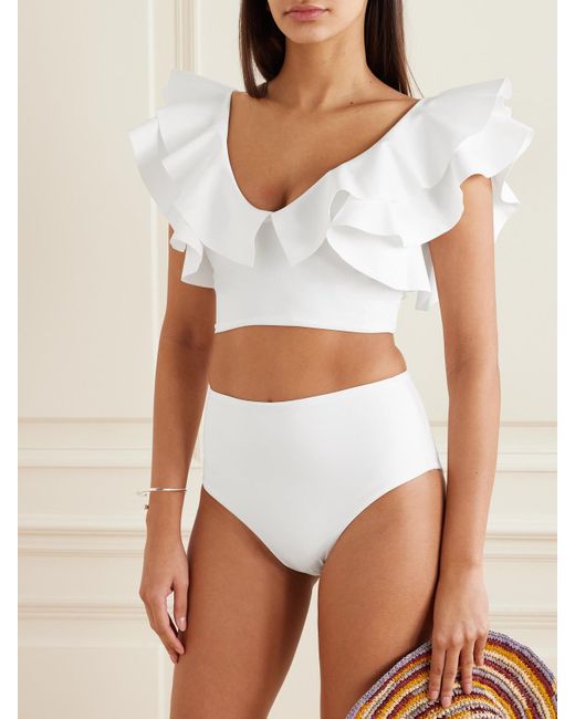 Maygel Coronel White Net Sustain Mila Bikini Mit Volants