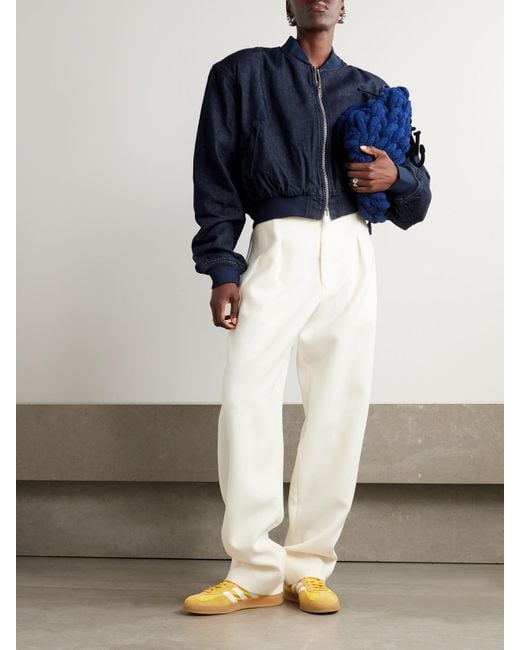 Frankie Shop Blue Micky Padded Denim Bomber