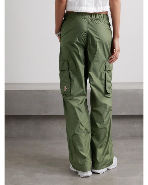 Moncler Green Belted Ripstop Cargo Pants