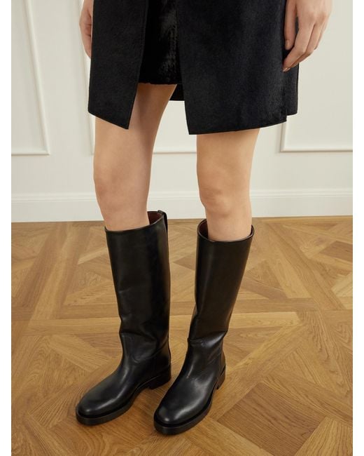 Paris Texas Black Napa Leather Knee Boots