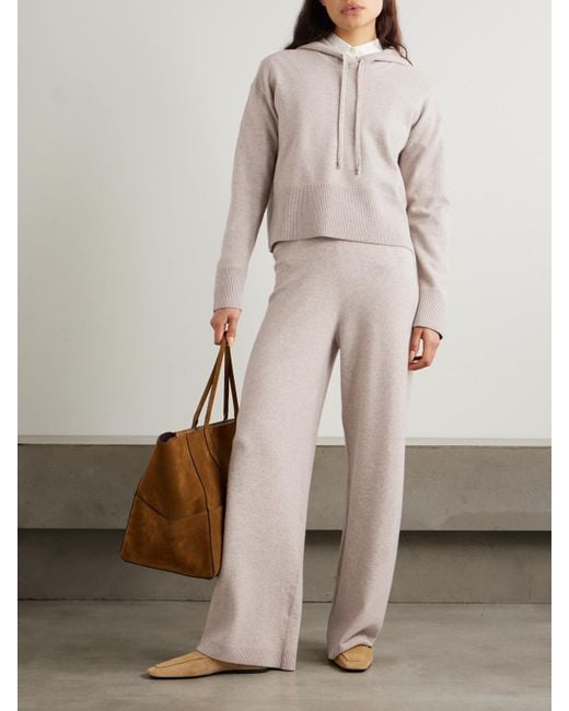 Veronica Beard Natural Jenkins Merino Wool And Cashmere Wide-Leg Pants