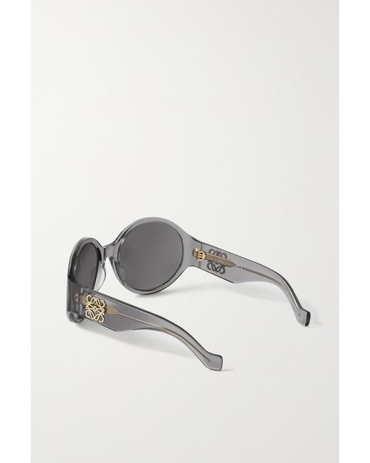 Loewe Gray Round-Frame Acetate Sunglasses