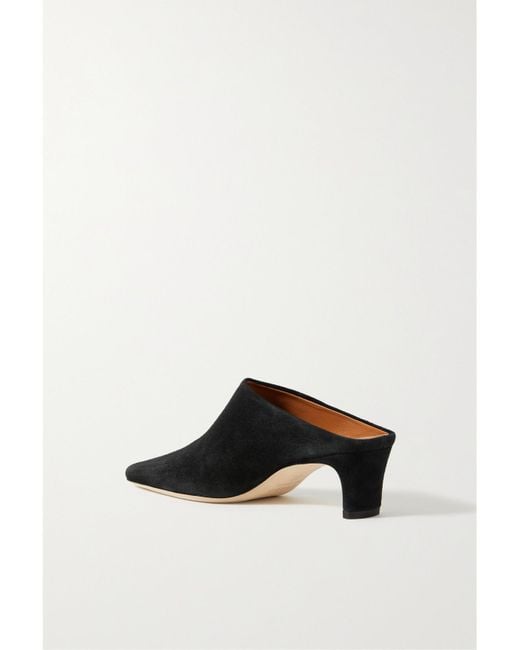 Staud Black Wally Mules Aus Veloursleder