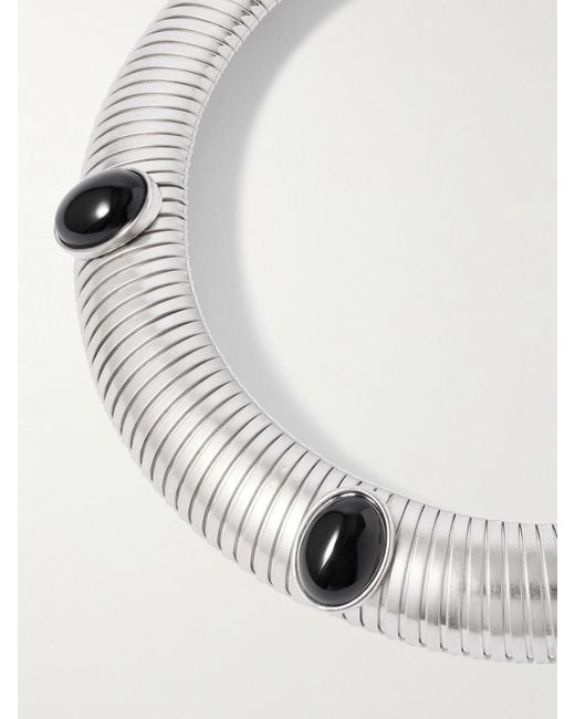 Tour De Cou En Plaqué Rhodium Et Onyx Celeste Julietta en coloris Natural