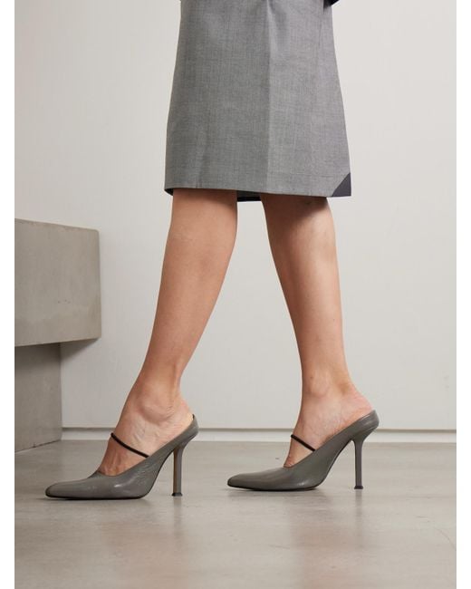 Calvin Klein White Suki Convertible Crinkled-Leather Pumps