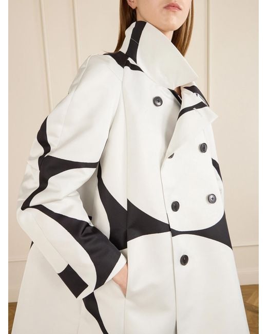 Dries Van Noten Natural Ripa Giant Egg Printed Satin Coat