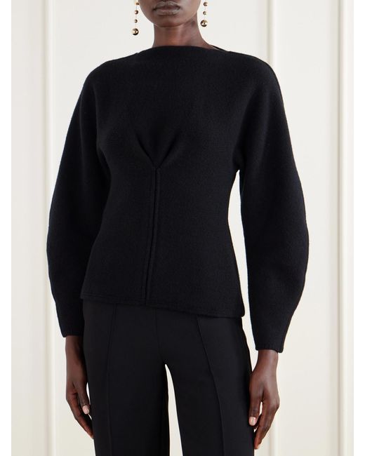 Carolina Herrera Black Wool And Cashmere-Blend Sweater