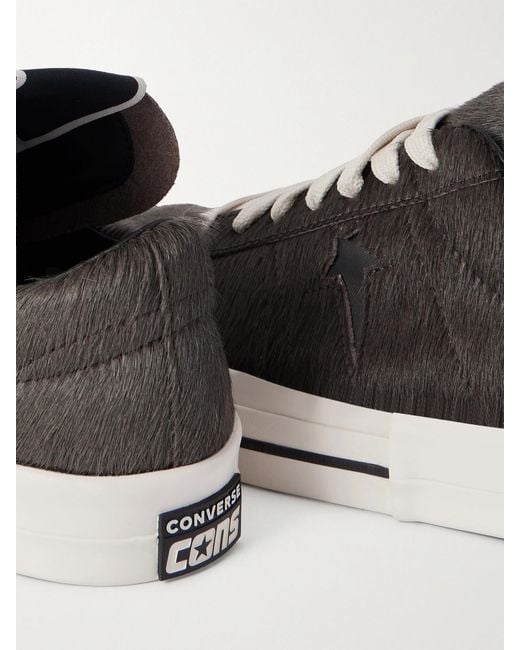 Rick Owens Brown Converse Onestr Sneakers Aus Kuhhaar Mit Lederbesätzen