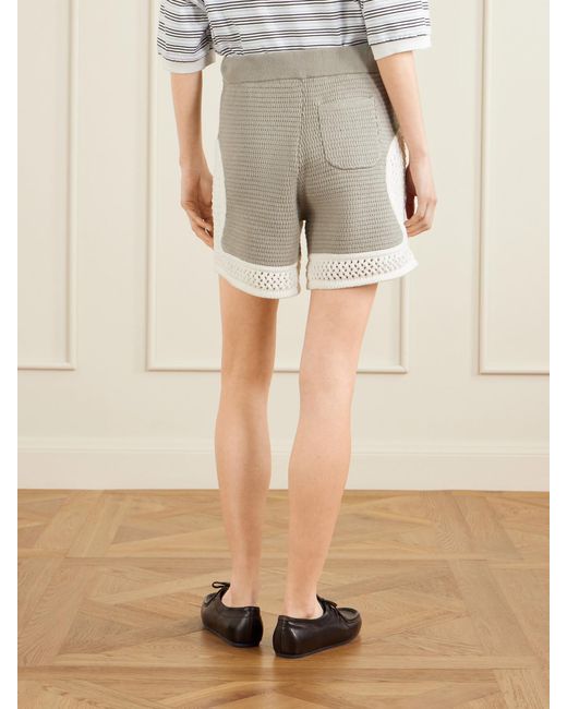 Aimé Leon Dore Natural Crocheted Straight-Leg Cotton Shorts