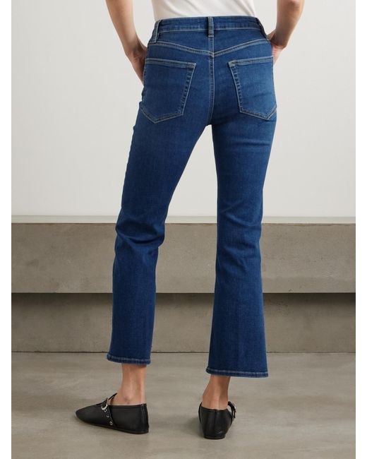 FRAME Blue The Pencil Cropped High-Rise Slim-Leg Jeans