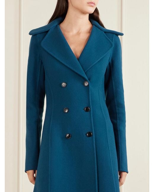 Alaïa Blue Double-Breasted Wool Coat