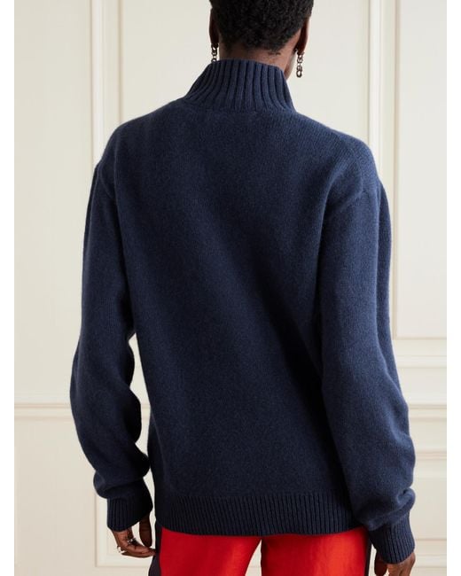 The Elder Statesman Blue Cashmere Turtleneck Sweater