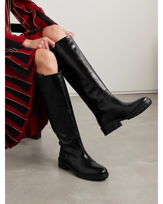 Aeyde Black Henry Leather Knee Boots