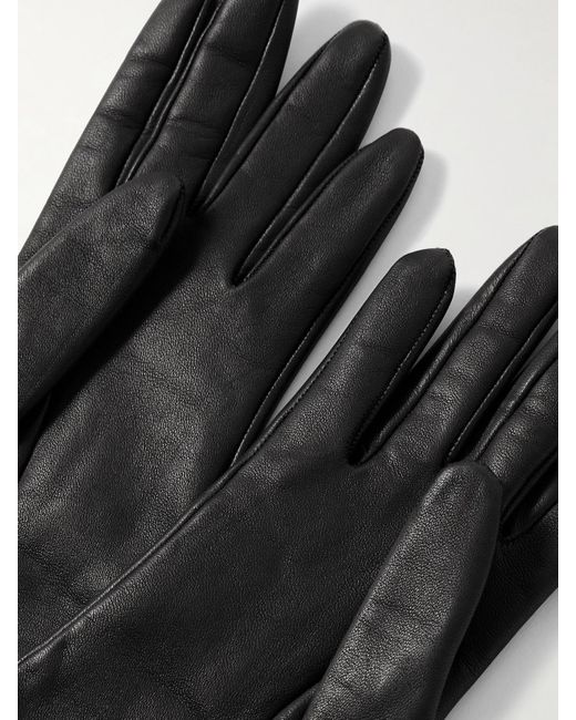Khaite Black Remo Mid Leather Gloves