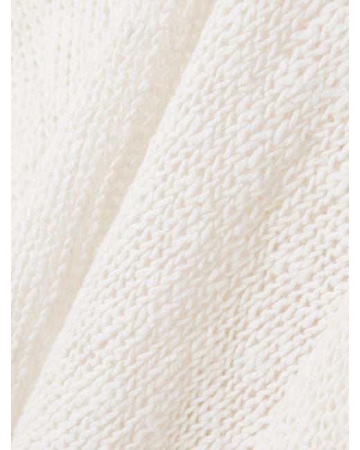 James Perse White Pullover Aus Einer Baumwoll-Leinenmischung