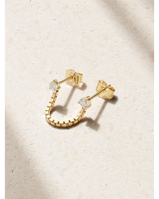 STONE AND STRAND Natural Block Chain 14-Karat Diamond Single Earring