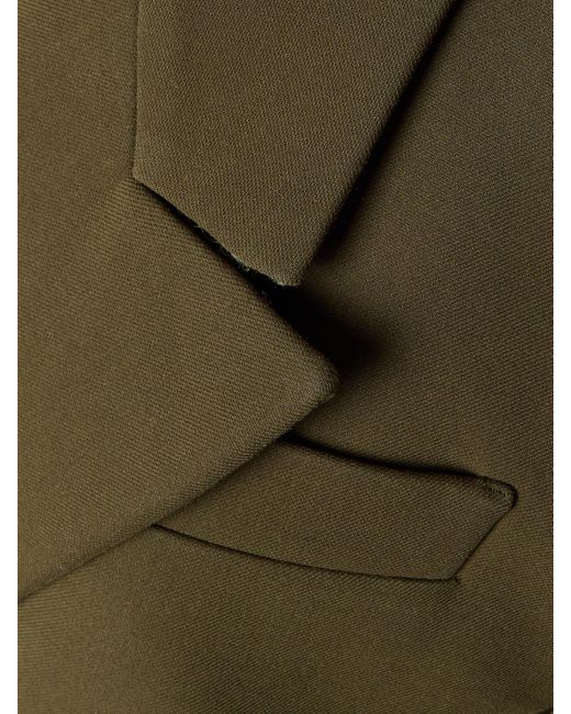 Alaïa Green Double-Breasted Cotton-Twill Blazer