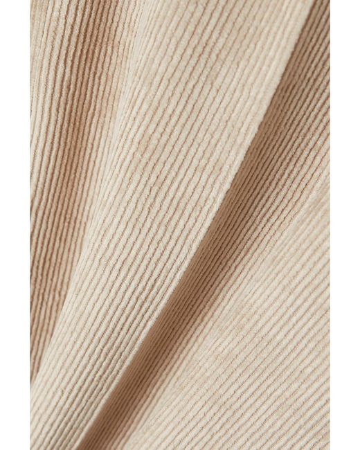 Brunello Cucinelli Natural Corduroy Straight-Leg Pants