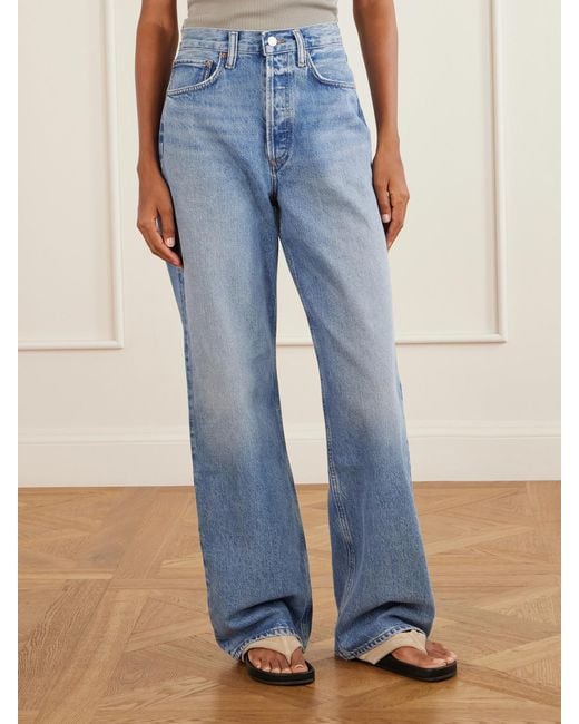 Agolde Blue Vintage Loose High-Rise Straight-Leg Jeans