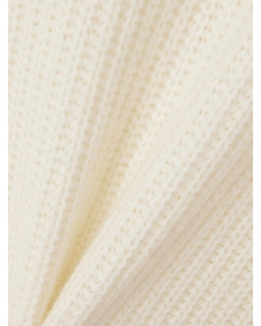 Lisa Yang Natural Julina Ribbed Cashmere Turtleneck Sweater