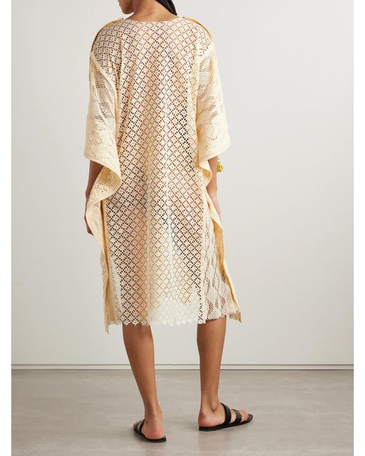 Thank You Have A Good Day Natural Tasseled Lace Kaftan