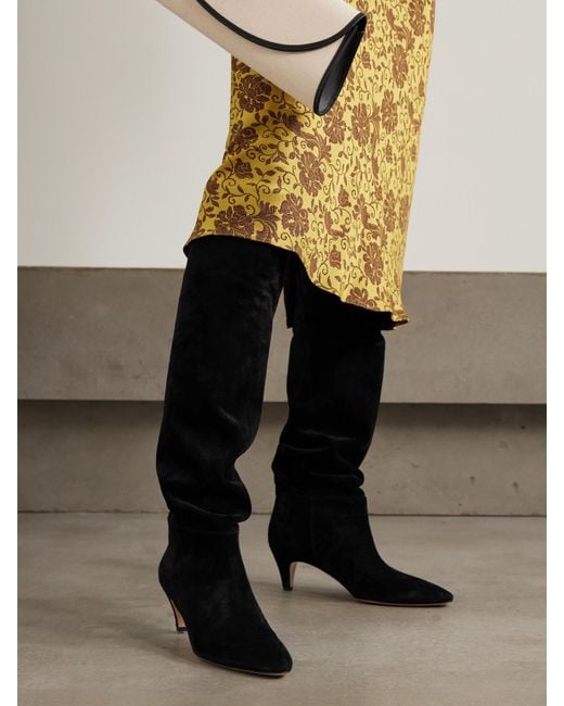 Gianvito Rossi Black Elise 45 Suede Knee Boots