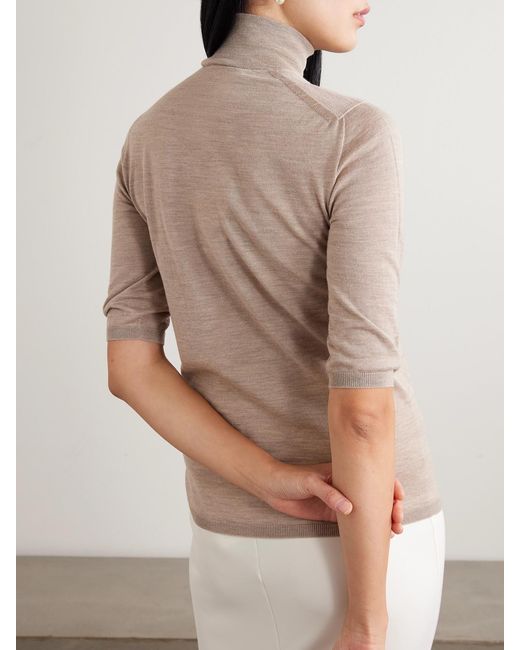 Max Mara Natural Wool Mock-Neck Sweater