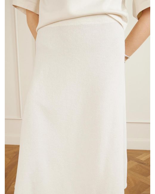 Suzie Kondi Natural Sienna Cotton-Blend Terry Midi Skirt