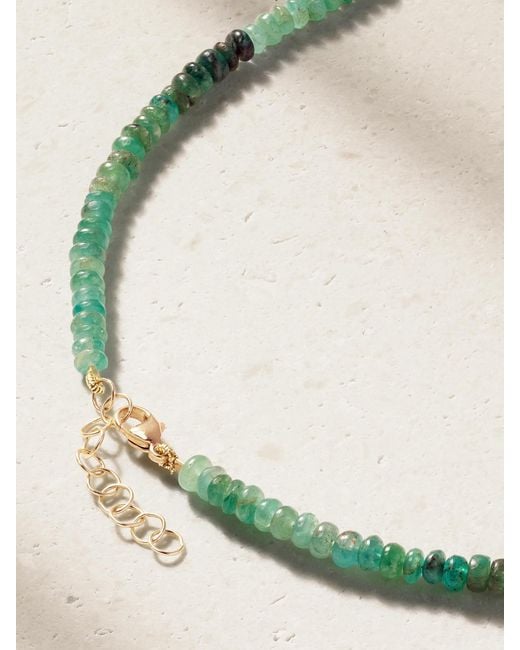 JIA JIA Natural Arizona 14-Karat, Emerald And Diamond Necklace