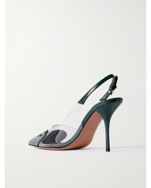 Alaïa Green Le Cour 90 Patent Leather And Pu Slingback Pumps