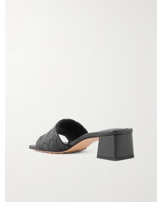 Bottega Veneta Black Riva Mules Aus Intrecciato-Leder