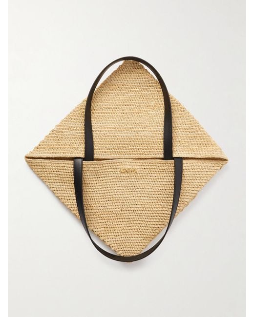 Loewe Natural Paula's Ibiza Puzzle Fold Große Tote Aus Raffiabast Mit Lederbesätzen